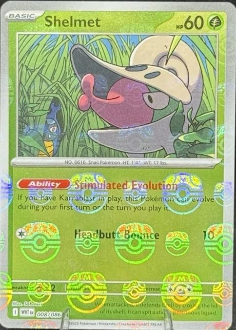 White Flare Shelmet [Master-Ball] Pokémon card